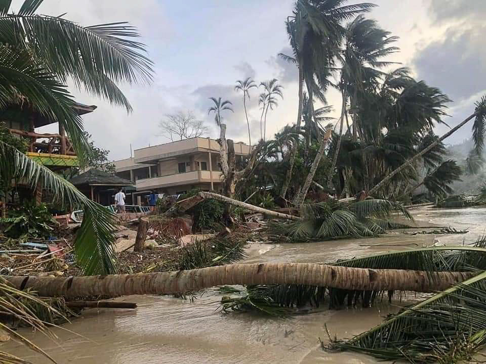 devastation after typhoon Rai